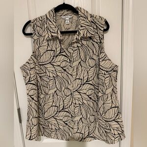 Croft & Barrow Cream and Black Blouse